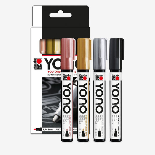 Yono Metallic Markers 4 PK