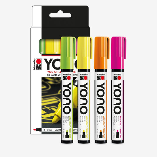 Yono Neon Markers 4 PK