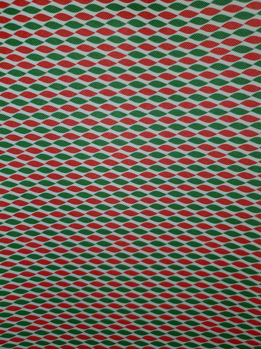 Red and Green Twist Faux Leather