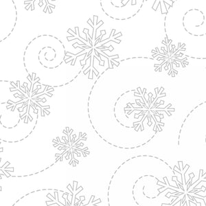 Kimberbell Quilting Cotton - Snowflakes White on White