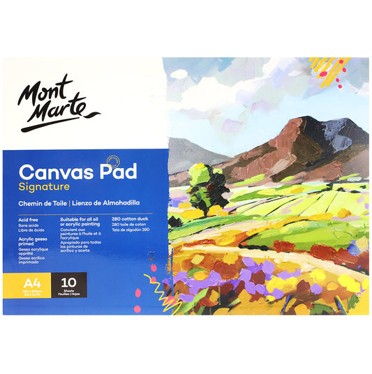 MONT MARTE Canvas Pad 10 Sheet - A4 8.3 x 11.7 IN