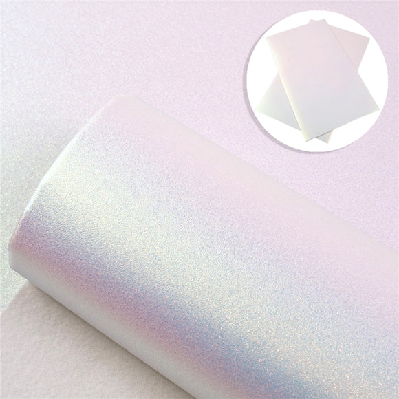 Iridescent Pearl Faux Leather - White