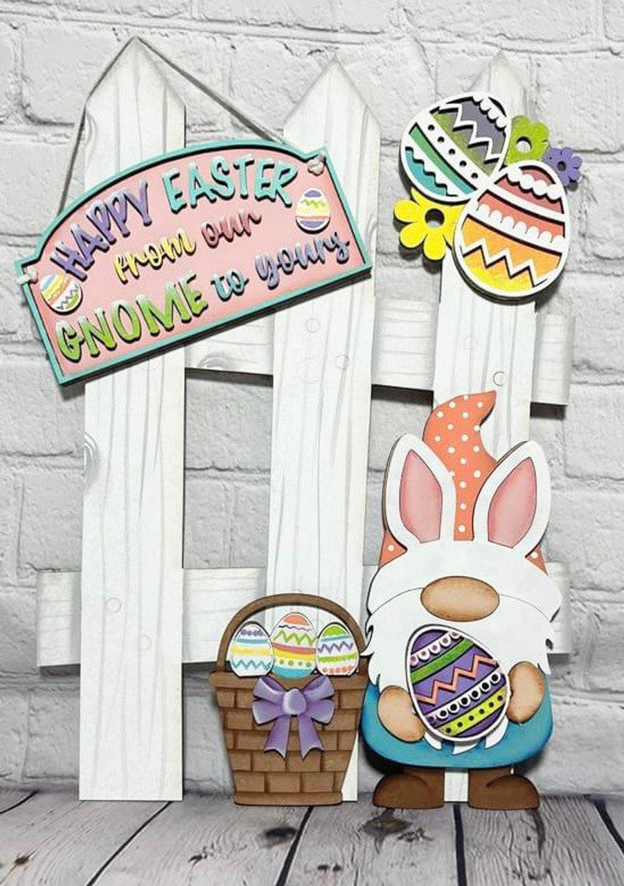 Gnome Easter Fence Interchangeable DIY