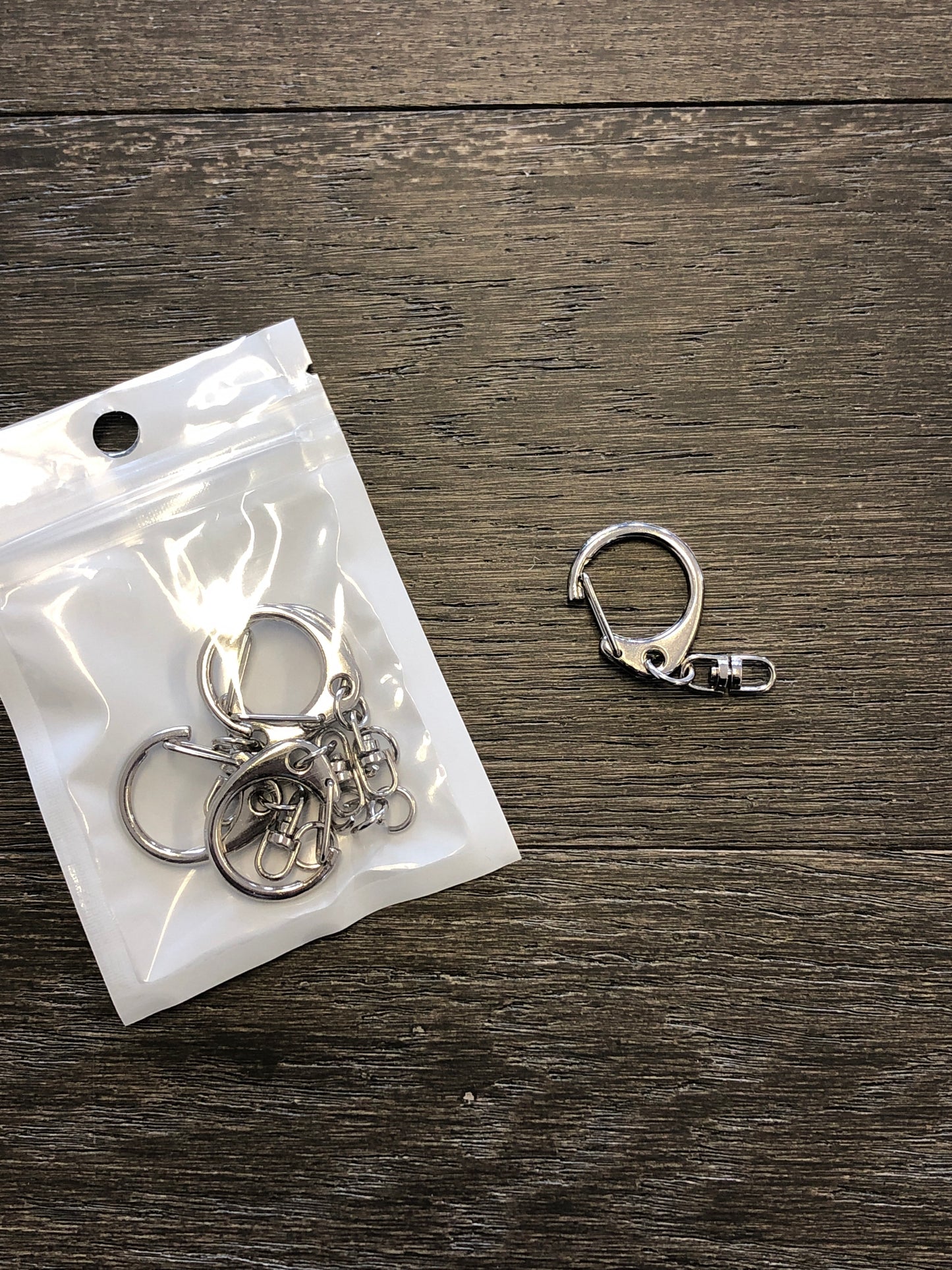 C Ring Keychain  with 8 Ring  and jump ring Pk of 5