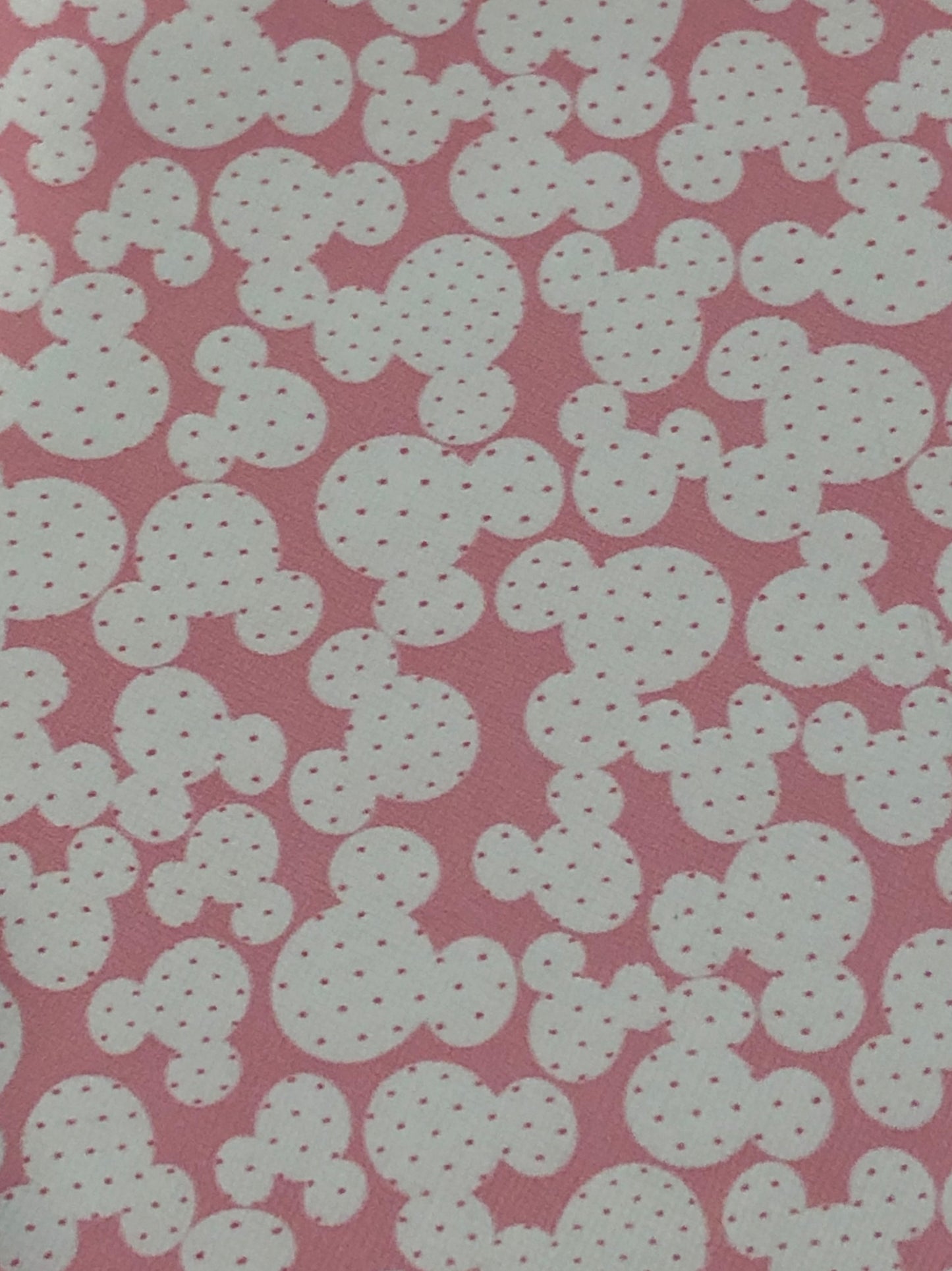Faux Leather - pink polka dot mouse heads