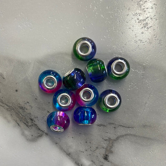 Glass charm beads