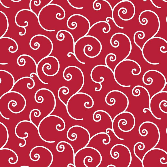 Kimberbell Scroll Red Cotton