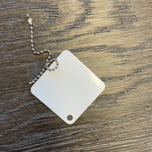 Dbl Sided Aluminum Square  w chain