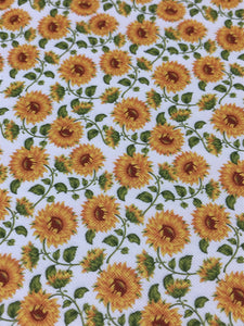 Faux Leather  Sm Sunflowers - white background