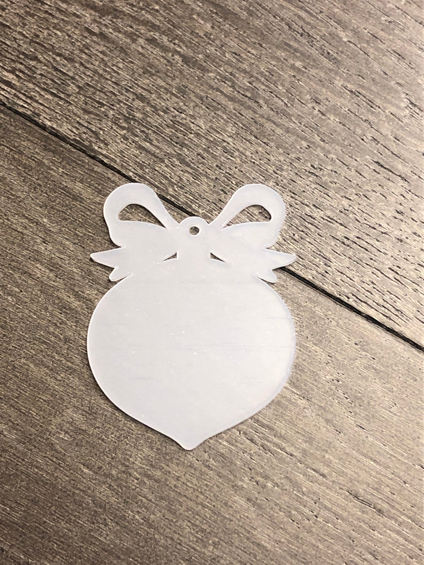 Ornament with Bow Acrylic with Hole