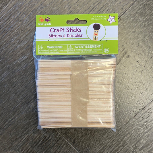 4.5"x3/8" Regular Craft Sticks 100/pk