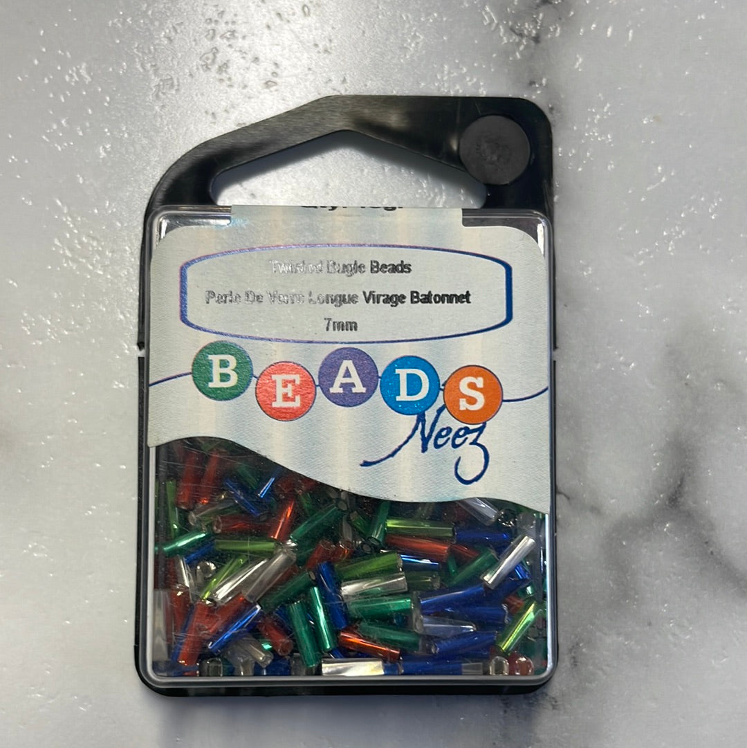 BEADING ESSENTIALS Twisted Bugle Beads - 7mm - Multi