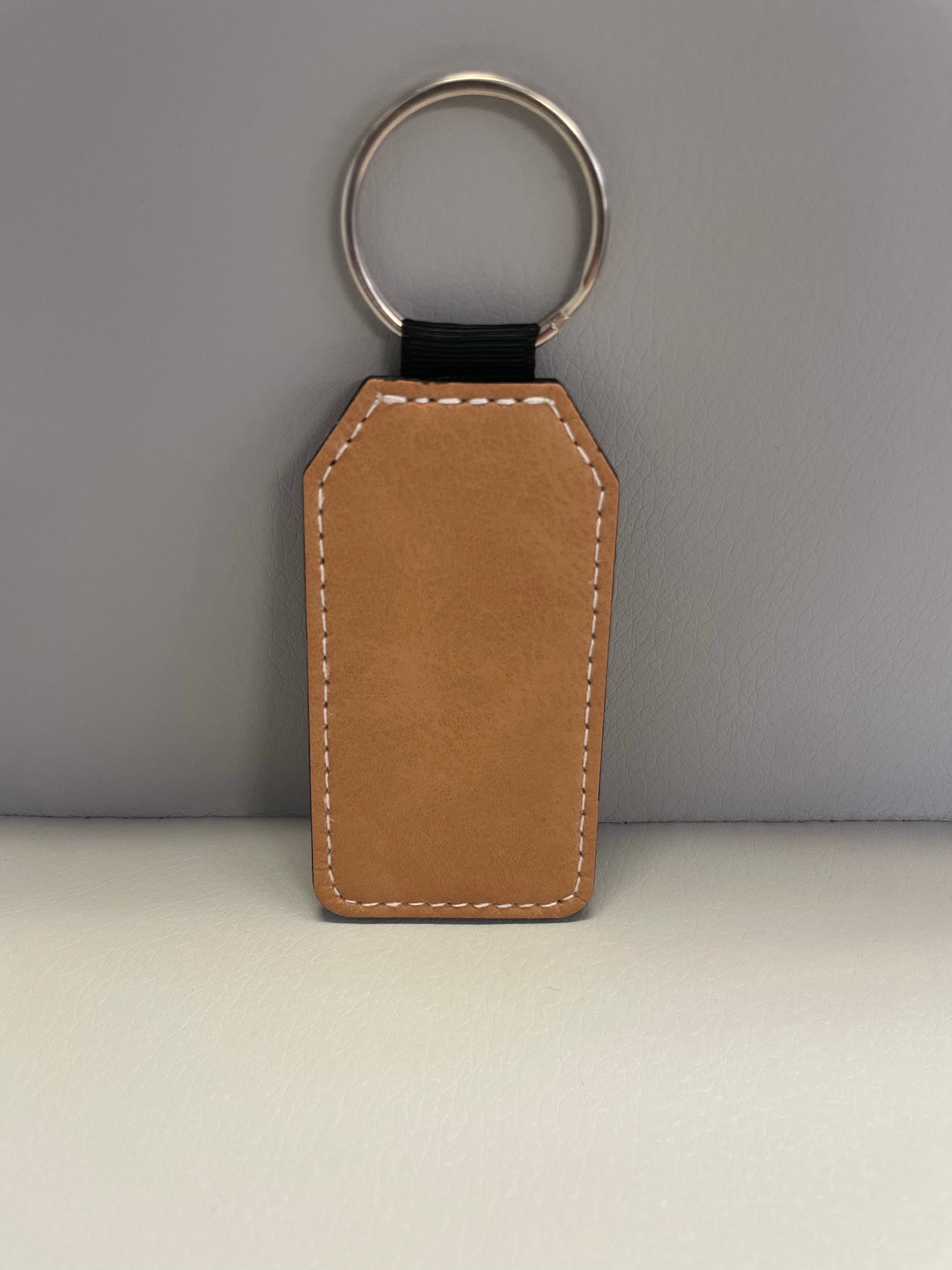 Barrel Sub PU Leather Key Ring - Brown