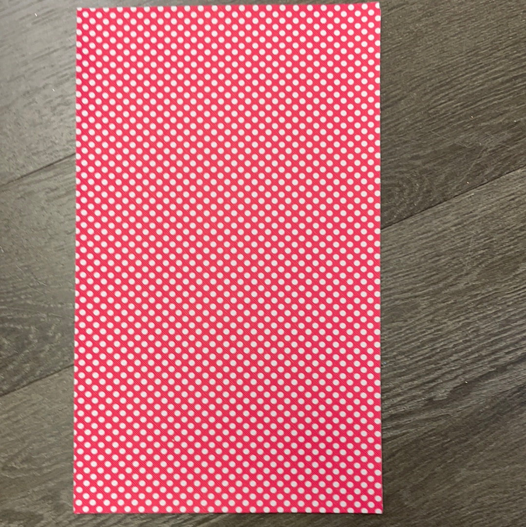Dark Pink Polka Dots Faux Leather