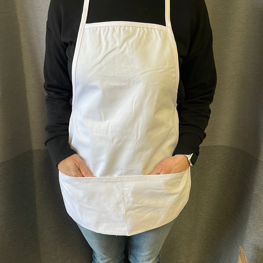 White Apron with Two Pockets