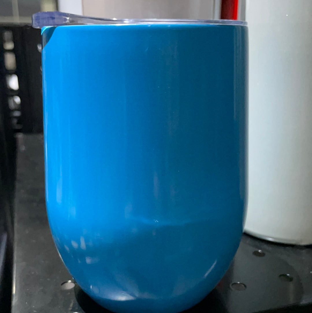 Sky Blue 12oz Wine Tumblers with Slider Lids