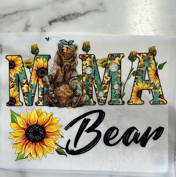 Mama Bear Sunflowers DTF Print Transfer