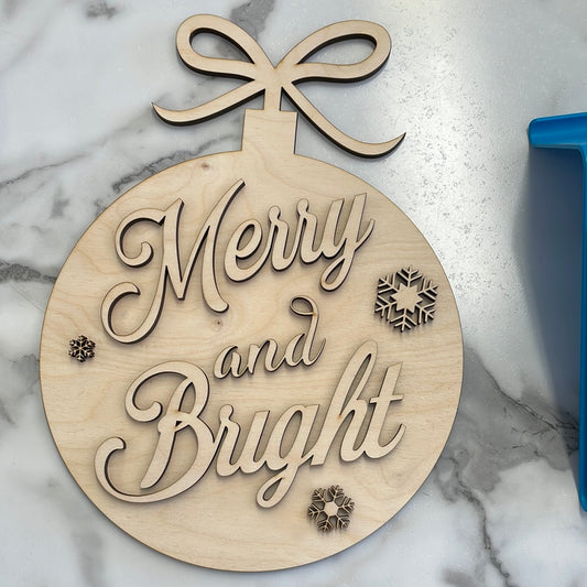Merry and Bright Wood Sign Kit