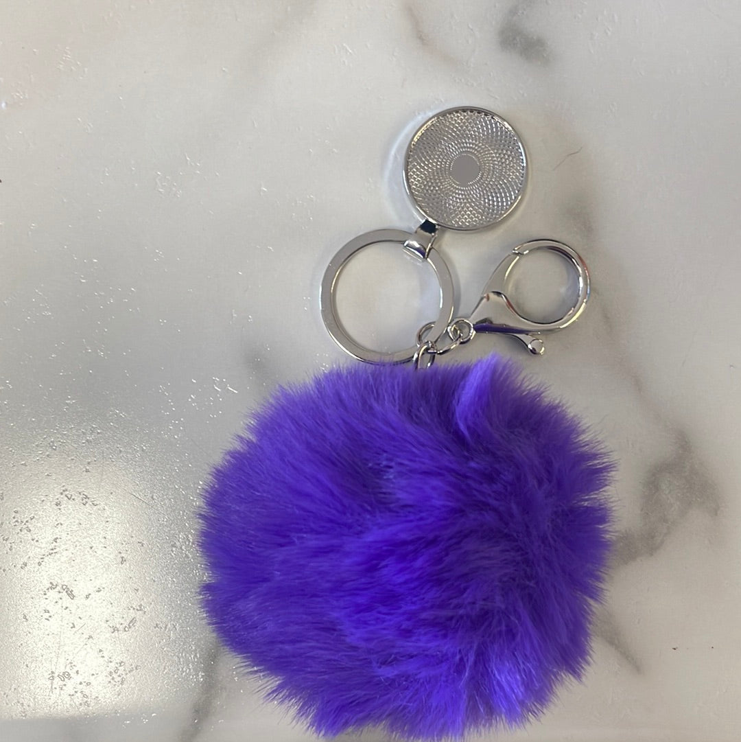 DBL sublimation pompom key chains- Purple