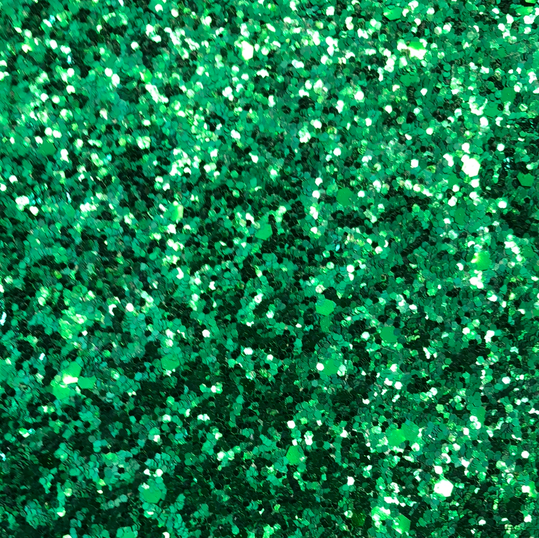 Chunky Christmas Green Glitter Faux Leather