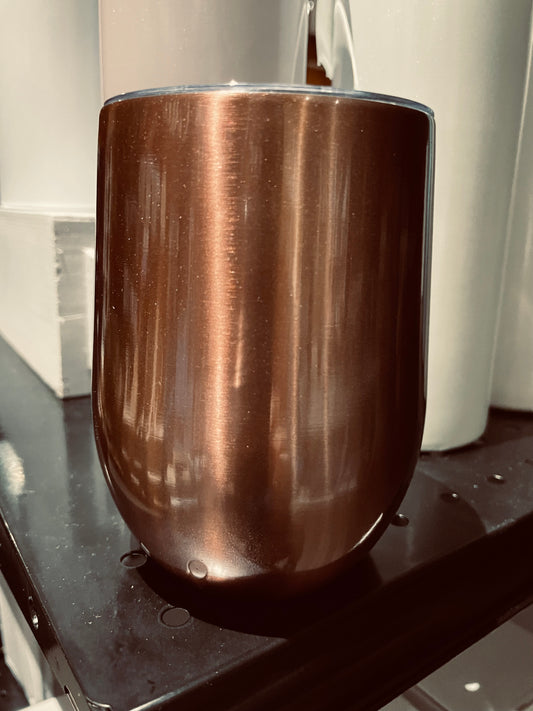 Rose Gold 12 oz Wine Tumblers with Slider Lids