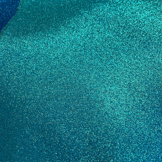 Fine PVC Glitter Teal  Faux Leather