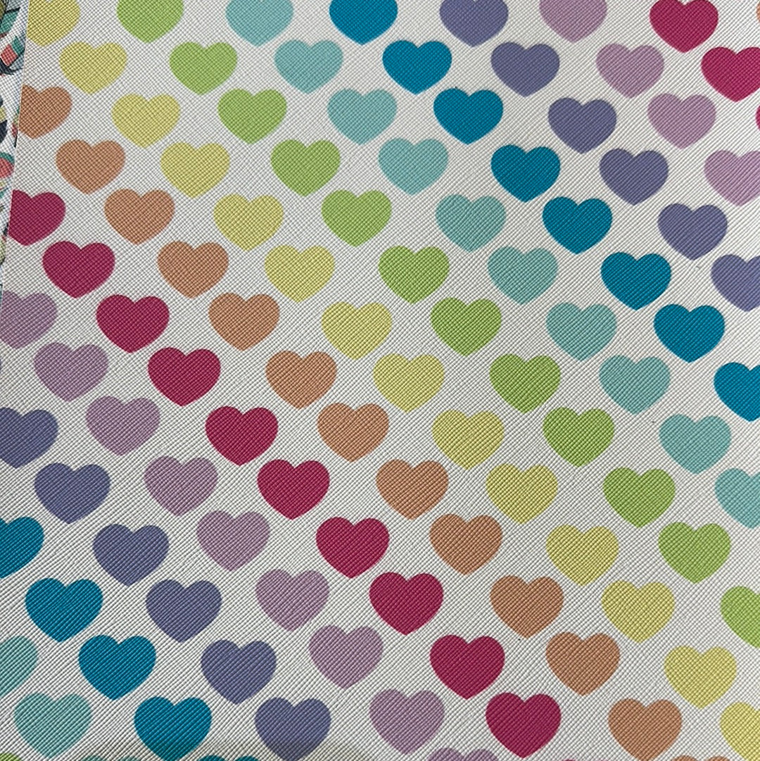 Large pastel Hearts Faux leather