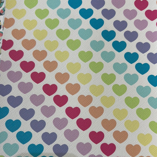 Large pastel Hearts Faux leather