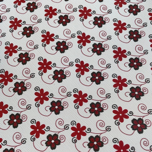 Red Daisy Faux Leather