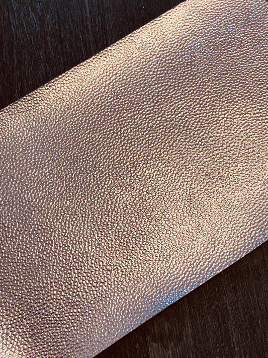 Rose Gold Metallic Litchi Faux leather