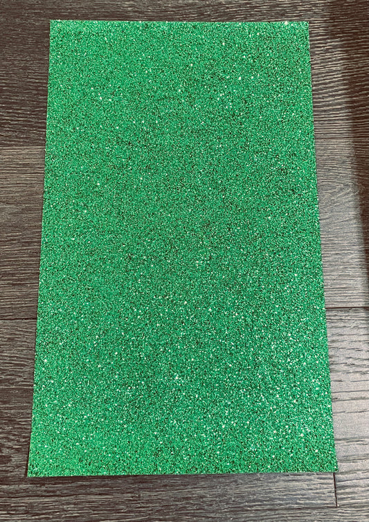 Fine PVC Glitter Faux Leather Emerald