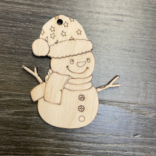 Birch Ornaments , snowman