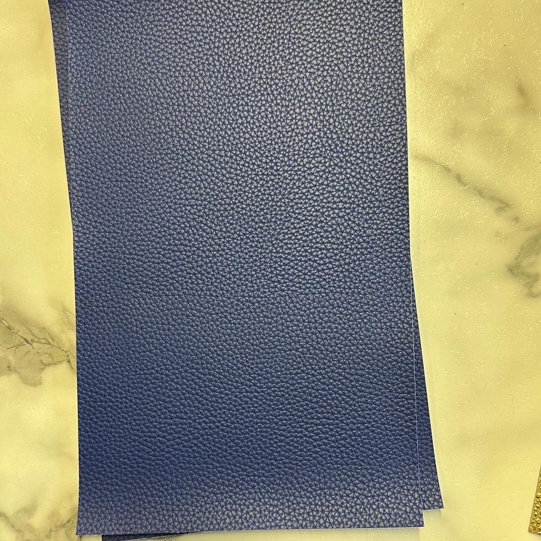 Royal Blue Litchi Faux Leather