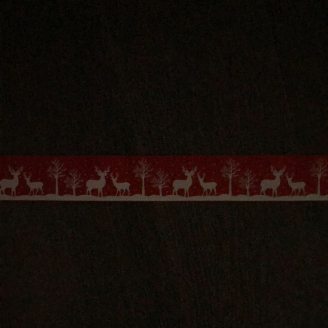 Glow in the Dark Red Ribbon with Deer