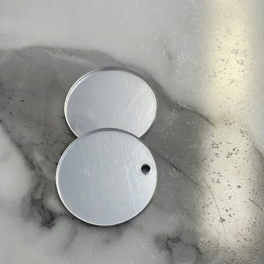 Silver Mirror Acrylic Round - 2 Inch