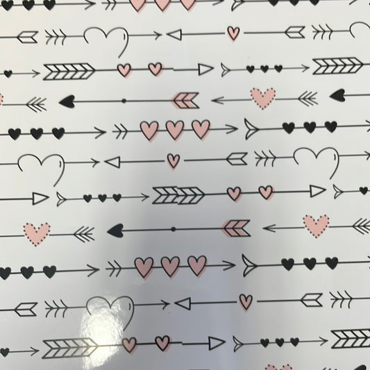Arrows and Hearts Patterned Permanent Vinyl