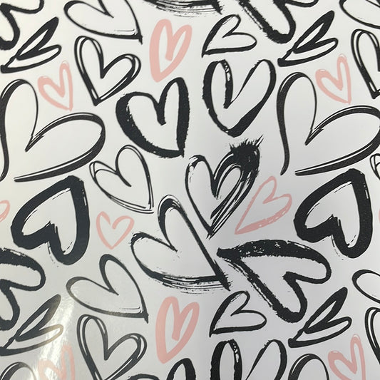 Painted Hearts Patterned Permanent Vinyl