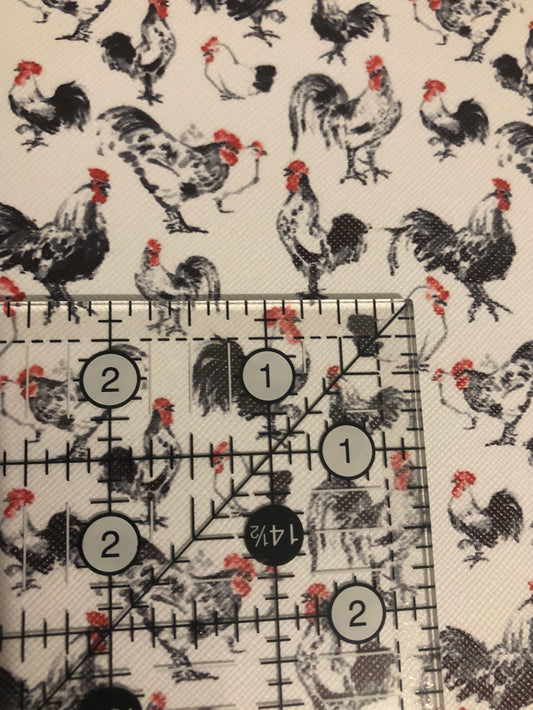 Faux Leather Sheet roosters