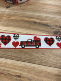 Grosgrain Ribbon Red Truck Love
