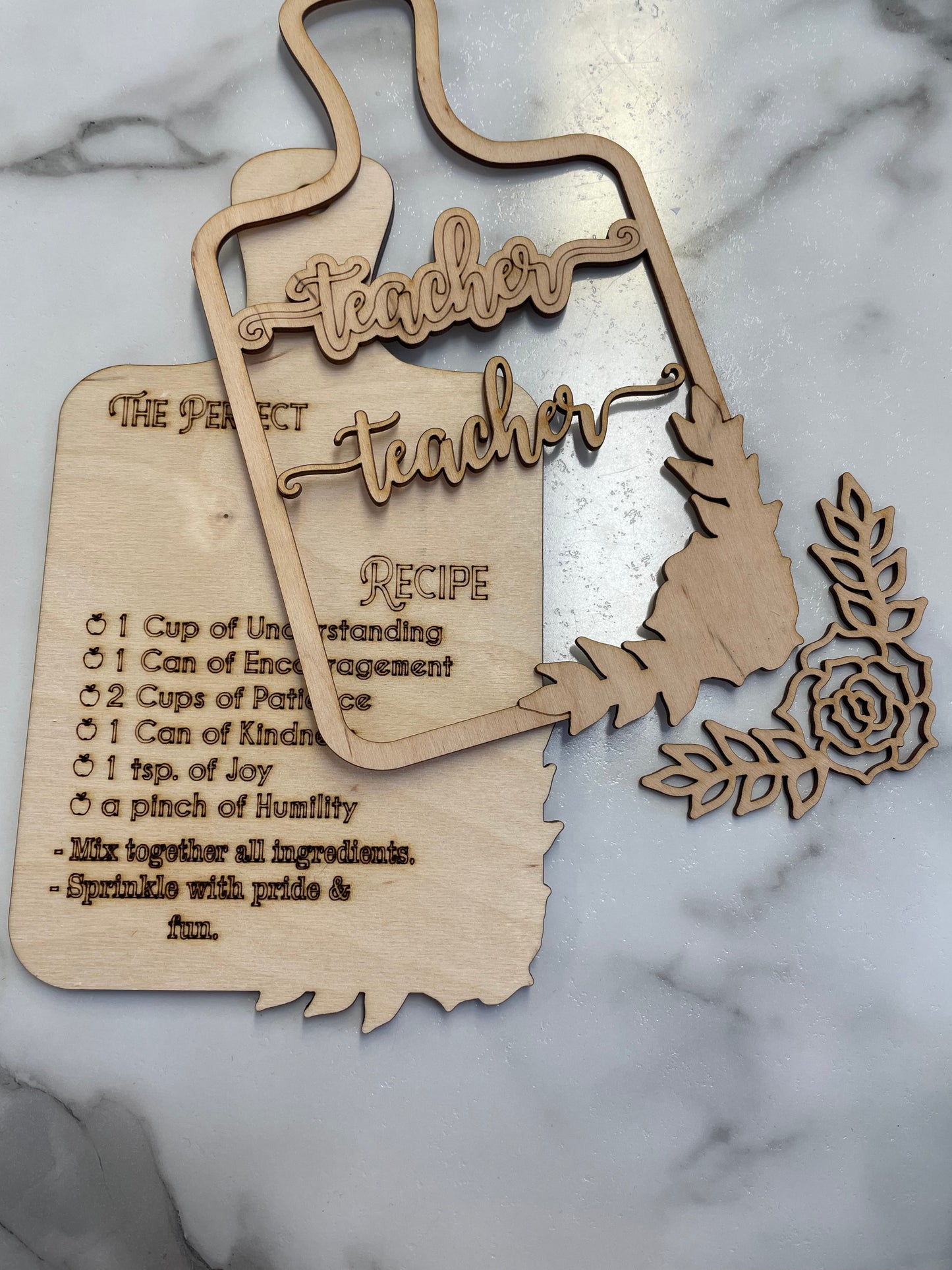 Teacher Recipe sign DIY