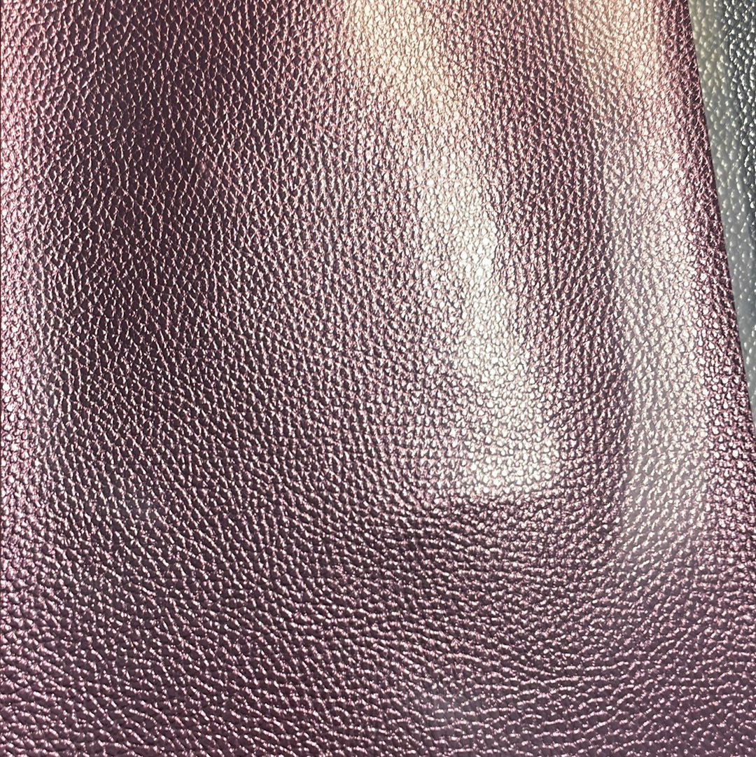 Rose Pink Metallic Small Litchi Faux leather