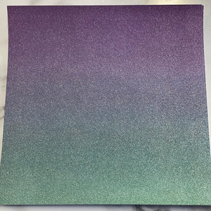 Fine Glitter Ombre Cardstock -Purple Green  12X12 "