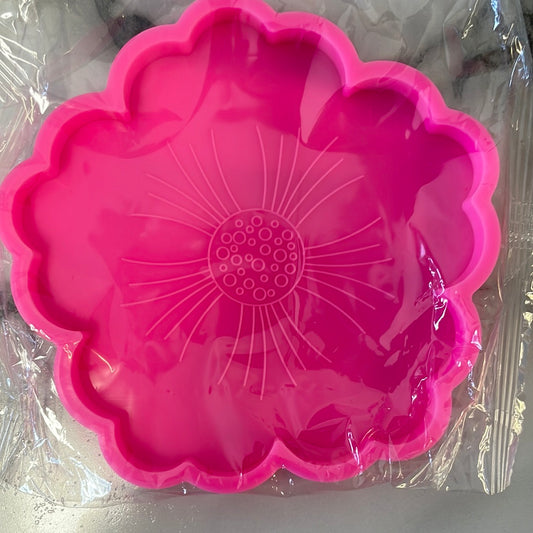 Deep Flower Coaster Shiny Silicone Mold
