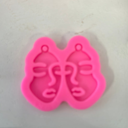Face Earrings Shiny Silicone Mold