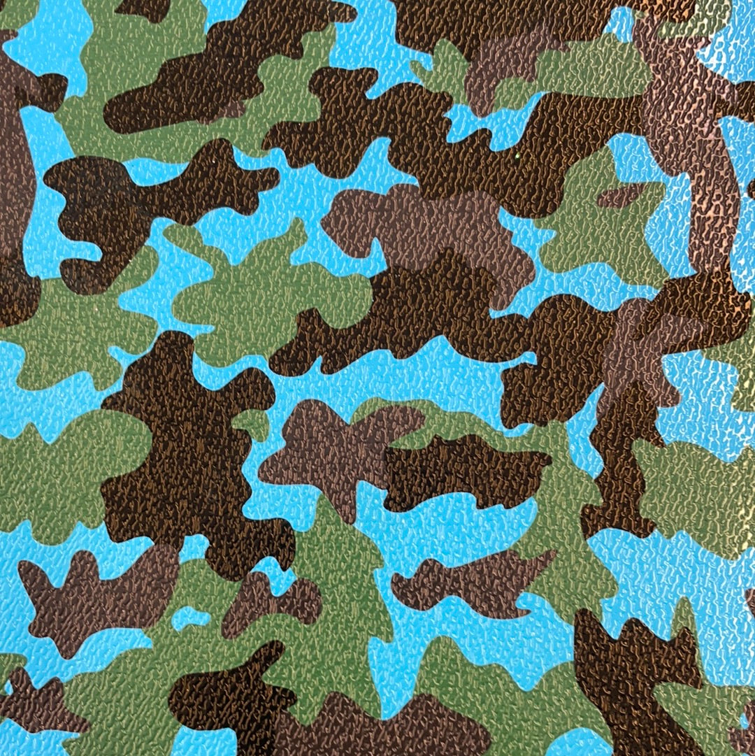Camo (Blue, Green and Black) Faux Leather