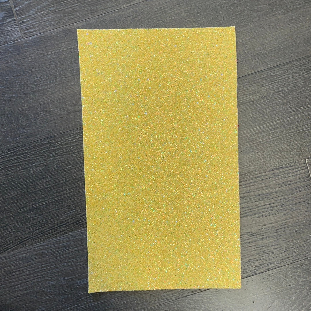 Yellow Confetti Glitter Faux leather
