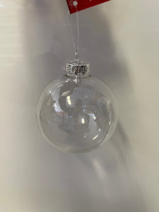 8CM  Glass Ornament with Silver top
