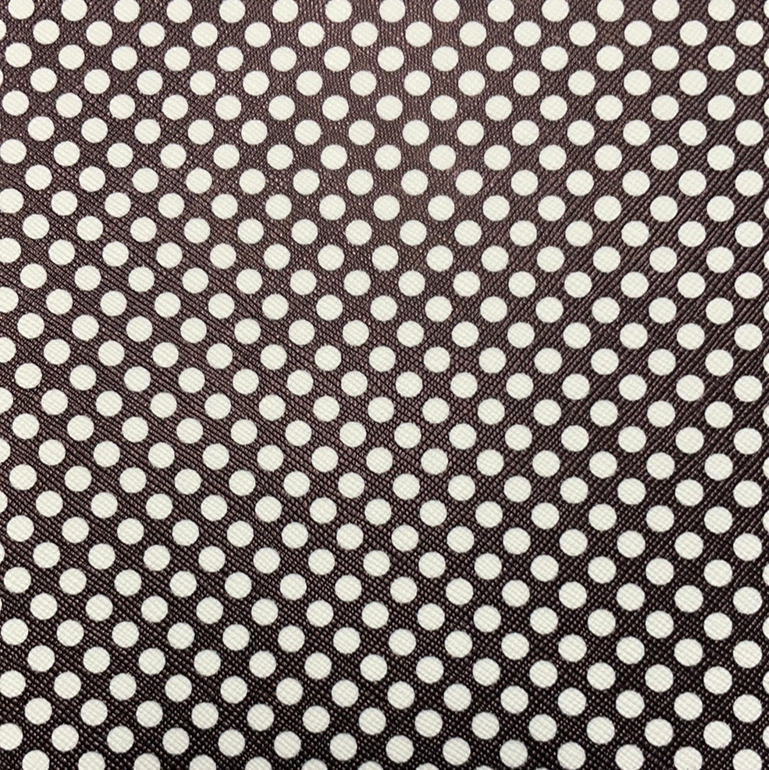 Black and white Polka Dots Faux Leather