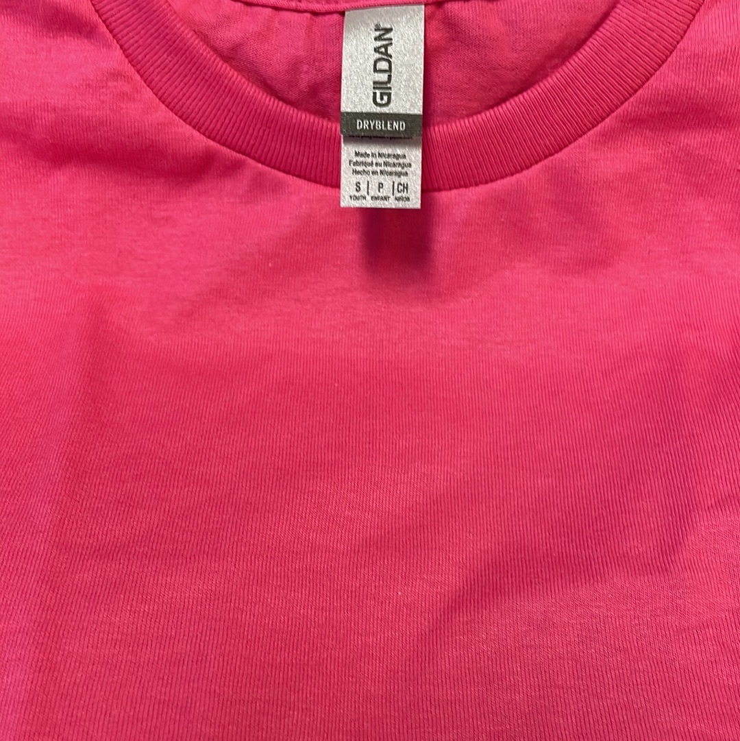 Gildan Dry Blend  Youth/Kids Pink Tshirt