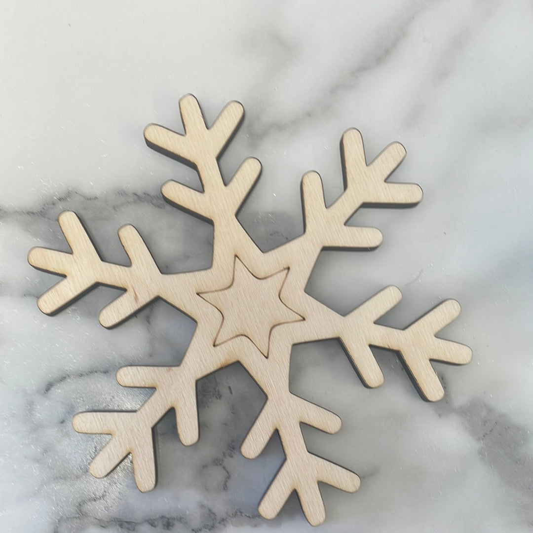 5 inch birch snowflake